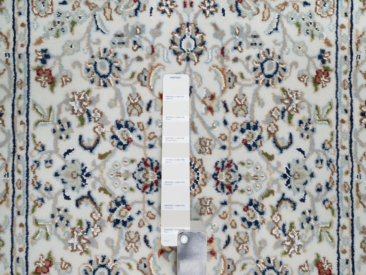 2'8" x 12'2" New Hand Knotted Ivory Wool & Silk Runner Oriental Rug - MOA10290991