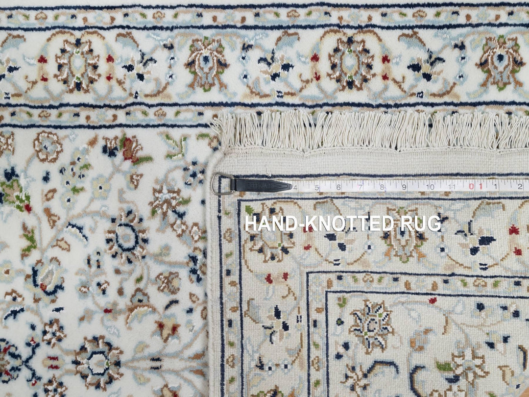 2'8" x 12'2" New Hand Knotted Ivory Wool & Silk Runner Oriental Rug - MOA10290991