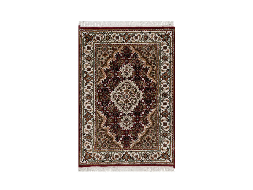 2'0" x 3'0" New Hand Knotted Red Wool Rectangle Oriental Rug - MOA10290993