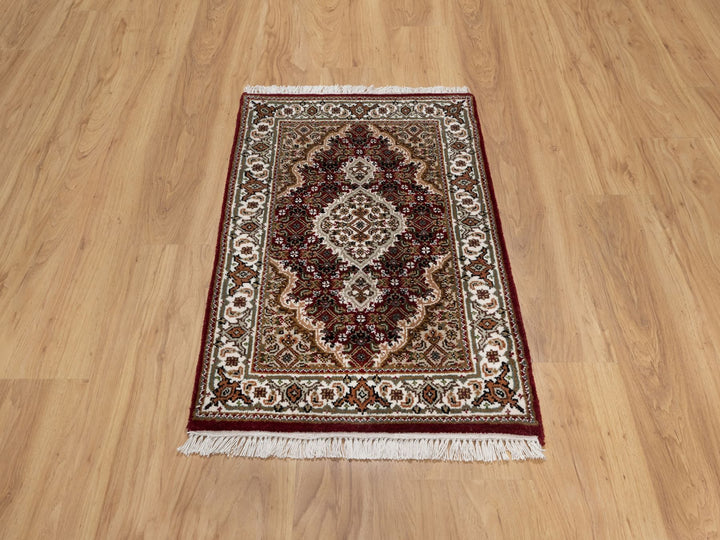 2'0" x 3'0" New Hand Knotted Red Wool Rectangle Oriental Rug - MOA10290993