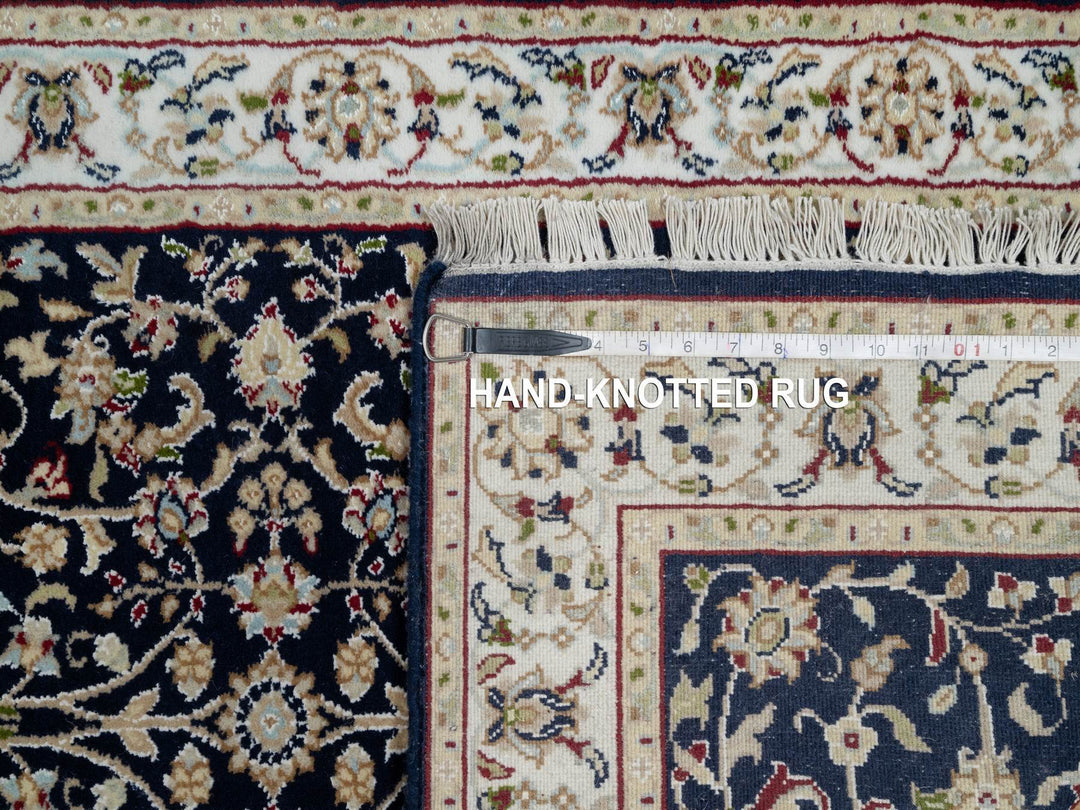 2'7" x 8'1" New Hand Knotted Blue Wool & Silk Runner Oriental Rug - MOA10291008