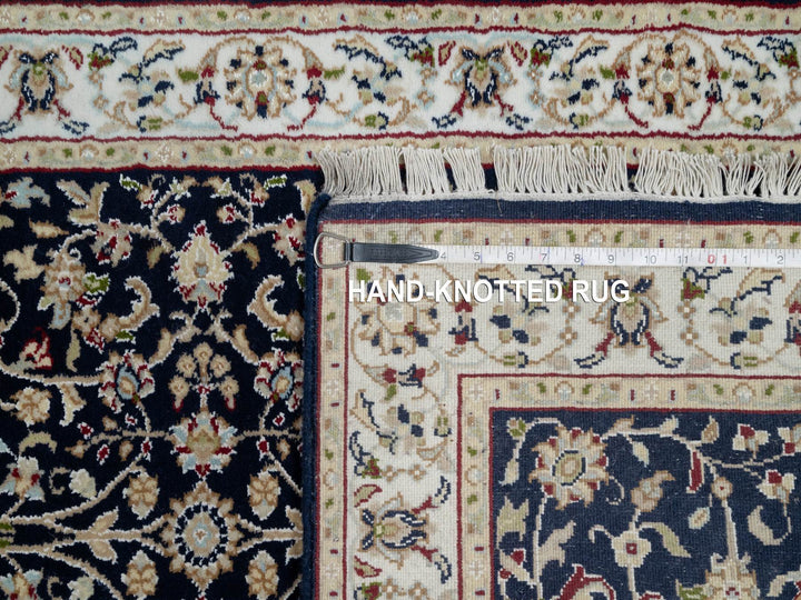 2'7" x 8'1" New Hand Knotted Blue Wool & Silk Runner Oriental Rug - MOA10291008