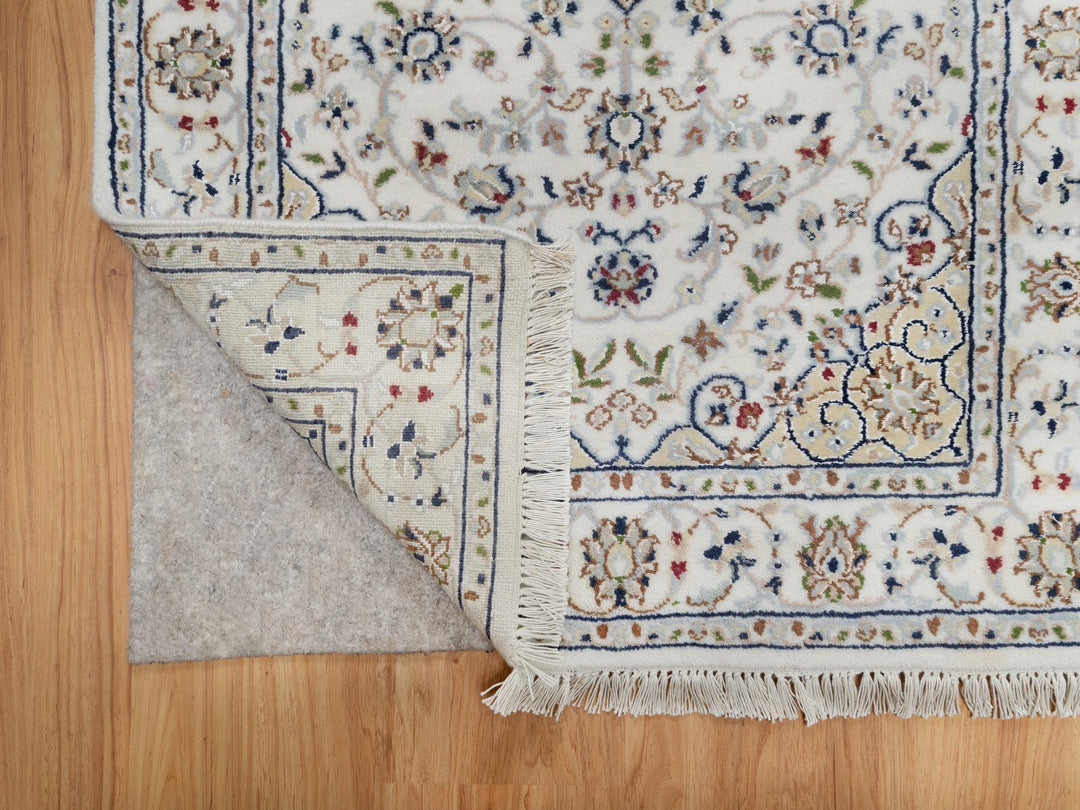 2'8" x 12'7" New Hand Knotted Ivory Wool & Silk Runner Oriental Rug - MOA10291009