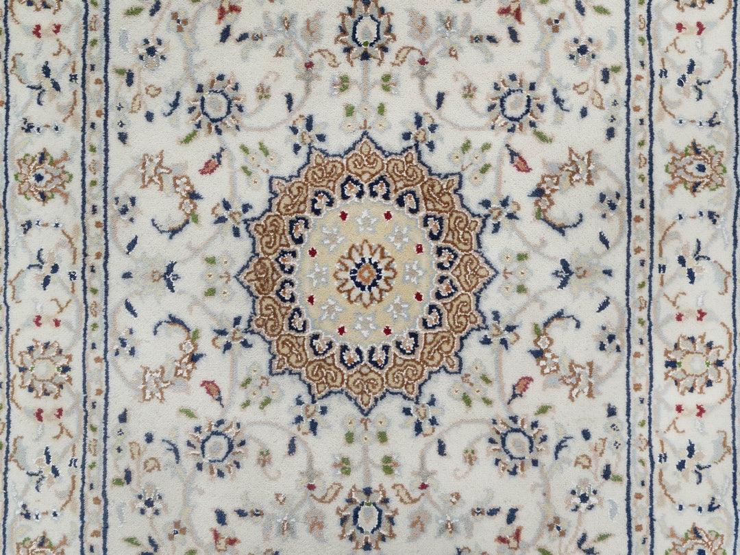 2'8" x 12'7" New Hand Knotted Ivory Wool & Silk Runner Oriental Rug - MOA10291009