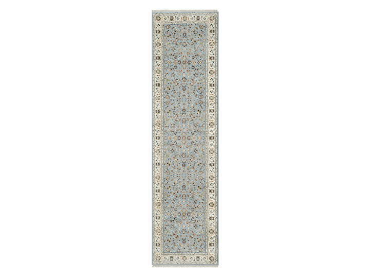 2'8" x 10'3" New Hand Knotted Blue Wool & Silk Runner Oriental Rug - MOA10291010