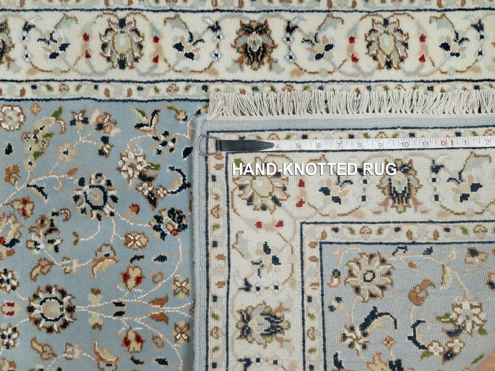 2'8" x 10'3" New Hand Knotted Blue Wool & Silk Runner Oriental Rug - MOA10291010