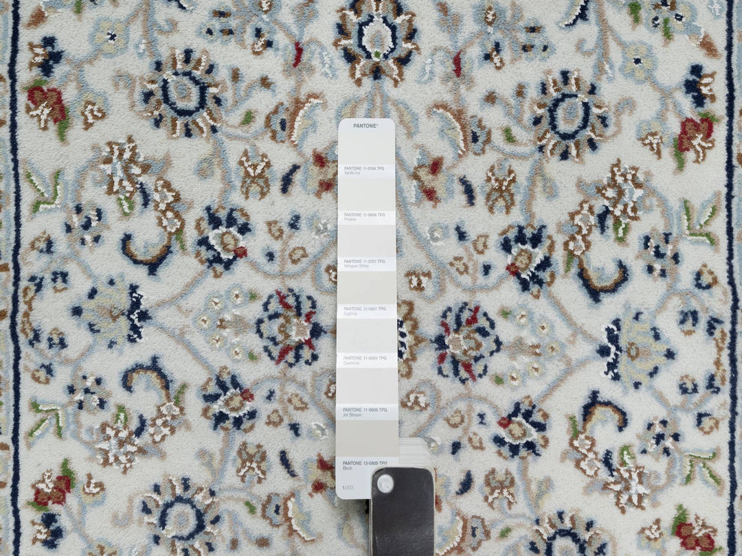 2'9" x 14'0" New Hand Knotted Ivory Wool & Silk Runner Oriental Rug - MOA10291011