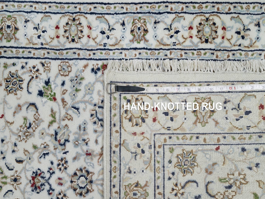 2'9" x 14'0" New Hand Knotted Ivory Wool & Silk Runner Oriental Rug - MOA10291011