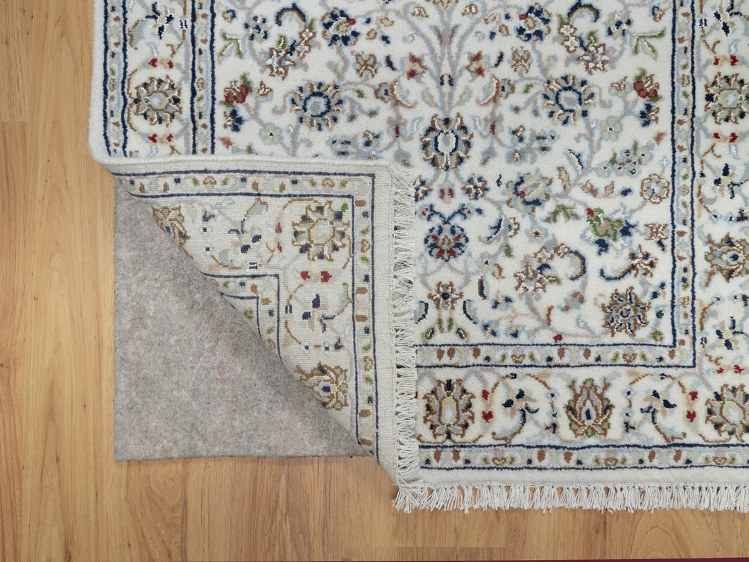 2'9" x 14'1" New Hand Knotted Ivory Wool & Silk Runner Oriental Rug - MOA10291012