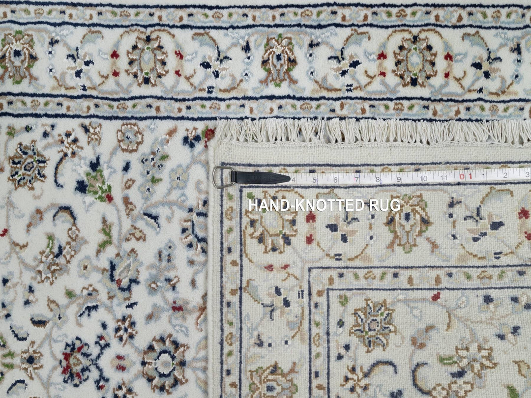 2'9" x 14'1" New Hand Knotted Ivory Wool & Silk Runner Oriental Rug - MOA10291012