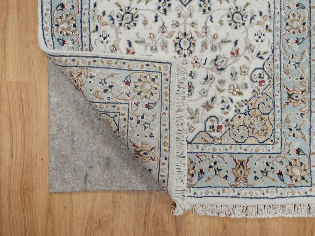 2'5" x 10'0" New Hand Knotted Ivory Wool & Silk Runner Oriental Rug - MOA10291013