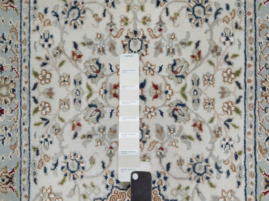 2'5" x 10'0" New Hand Knotted Ivory Wool & Silk Runner Oriental Rug - MOA10291013