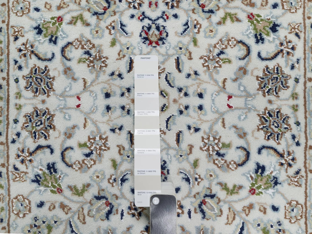 2'8" x 14'0" New Hand Knotted Ivory Wool & Silk Runner Oriental Rug - MOA10291015