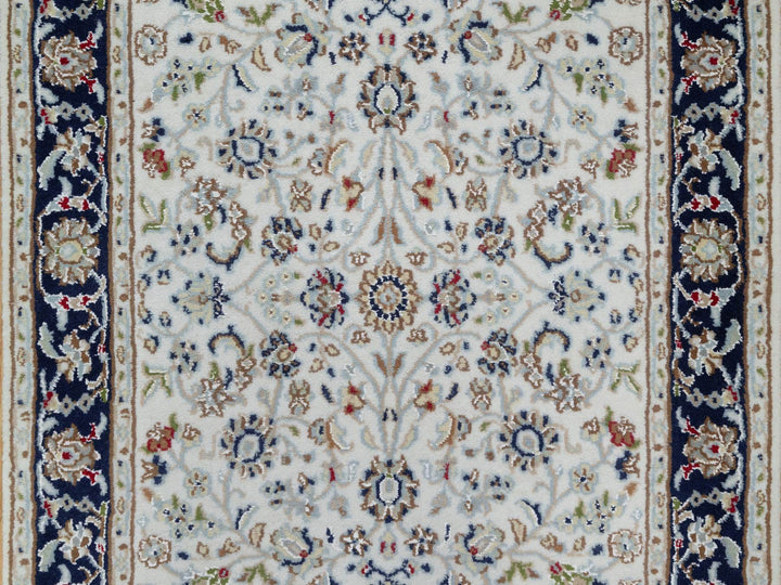 2'8" x 14'0" New Hand Knotted Ivory Wool & Silk Runner Oriental Rug - MOA10291015