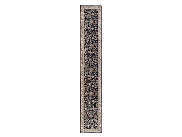 2'7" x 16'0" New Hand Knotted Blue Wool & Silk Runner Oriental Rug - MOA10291016