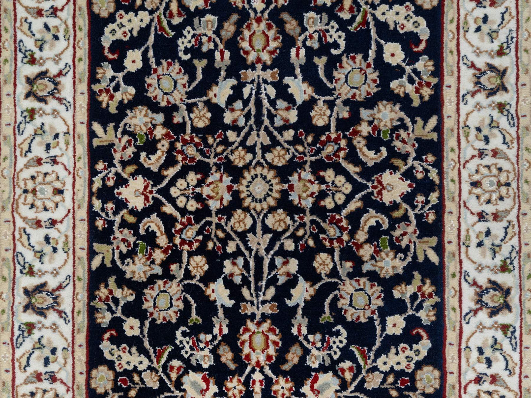 2'7" x 16'0" New Hand Knotted Blue Wool & Silk Runner Oriental Rug - MOA10291016