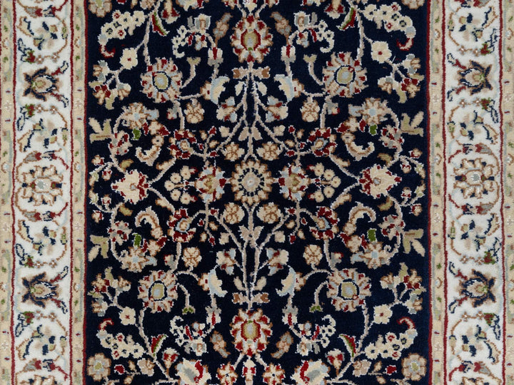 2'7" x 16'0" New Hand Knotted Blue Wool & Silk Runner Oriental Rug - MOA10291016