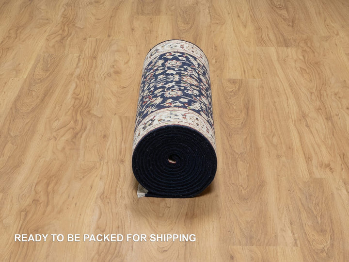 2'7" x 16'0" New Hand Knotted Blue Wool & Silk Runner Oriental Rug - MOA10291016