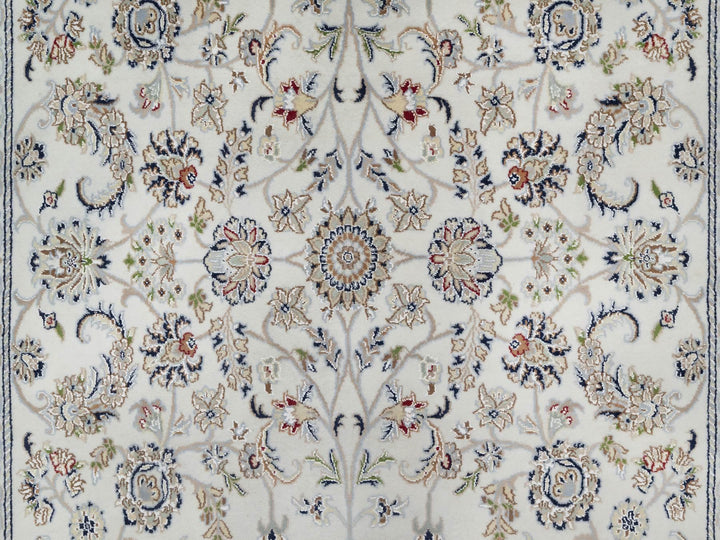 5'7" x 9'0" New Hand Knotted Ivory Wool & Silk Rectangle Oriental Rug - MOA10291017