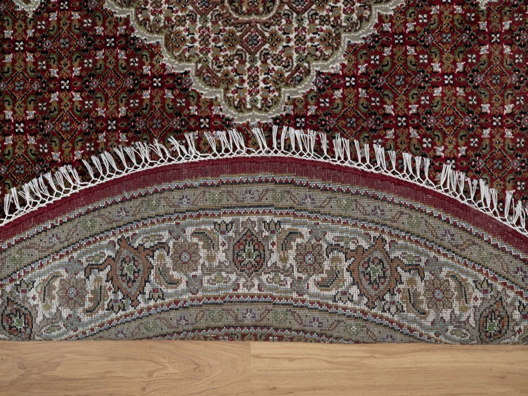 6'0" x 6'0" New Hand Knotted Red Wool Round Oriental Rug - MOA10291023