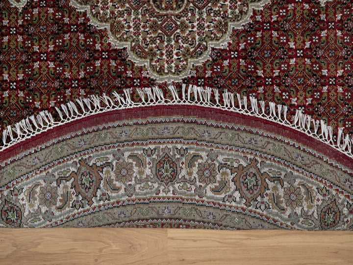 6'0" x 6'0" New Hand Knotted Red Wool Round Oriental Rug - MOA10291023