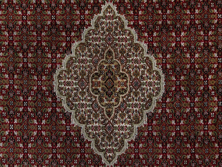 6'0" x 6'0" New Hand Knotted Red Wool Round Oriental Rug - MOA10291023