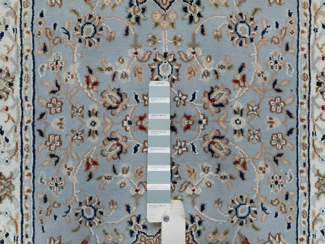 2'8" x 12'9" New Hand Knotted Blue Wool & Silk Runner Oriental Rug - MOA10291026