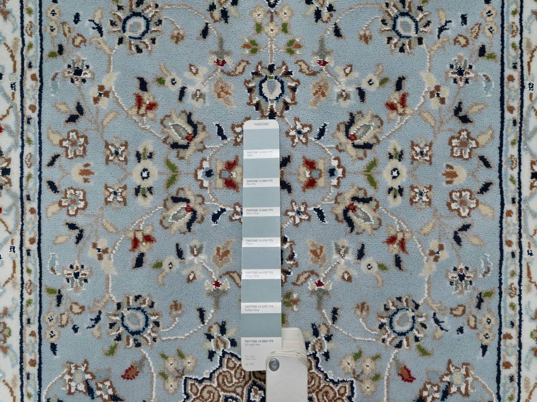 2'8" x 10'1" New Hand Knotted Blue Wool & Silk Runner Oriental Rug - MOA10291029