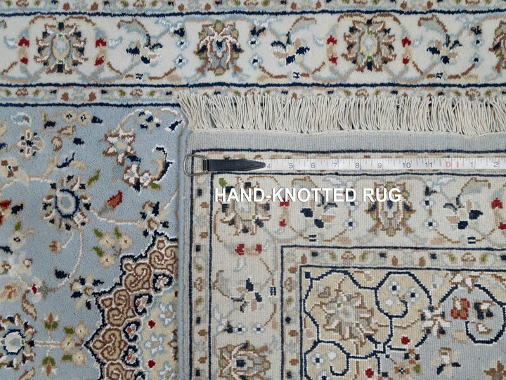 2'8" x 10'1" New Hand Knotted Blue Wool & Silk Runner Oriental Rug - MOA10291029