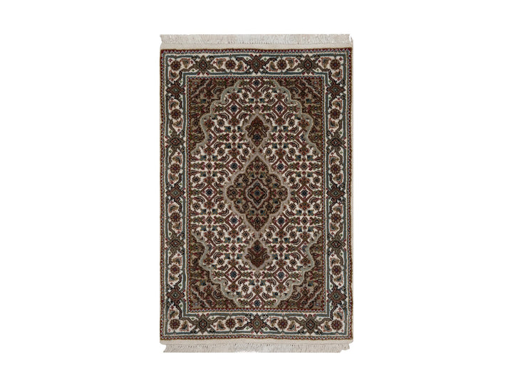 2'0" x 3'0" New Hand Knotted Ivory Wool Rectangle Oriental Rug - MOA10291030