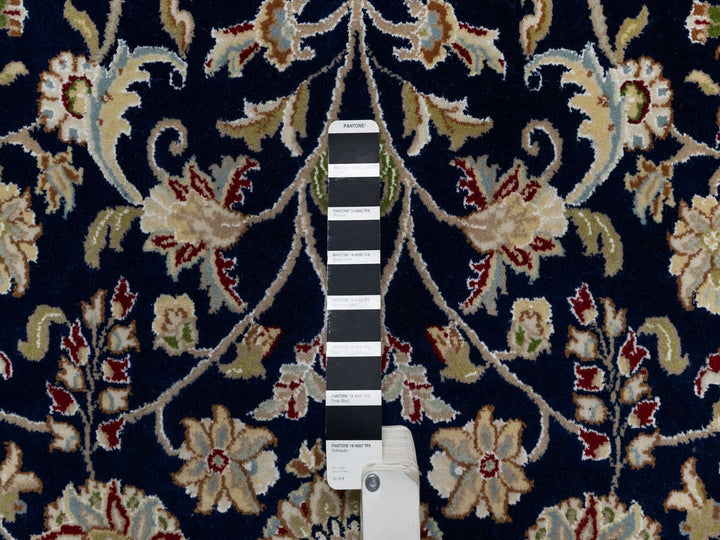 8'9" x 12'0" New Hand Knotted Blue Wool & Silk Rectangle Oriental Rug - MOA10291034
