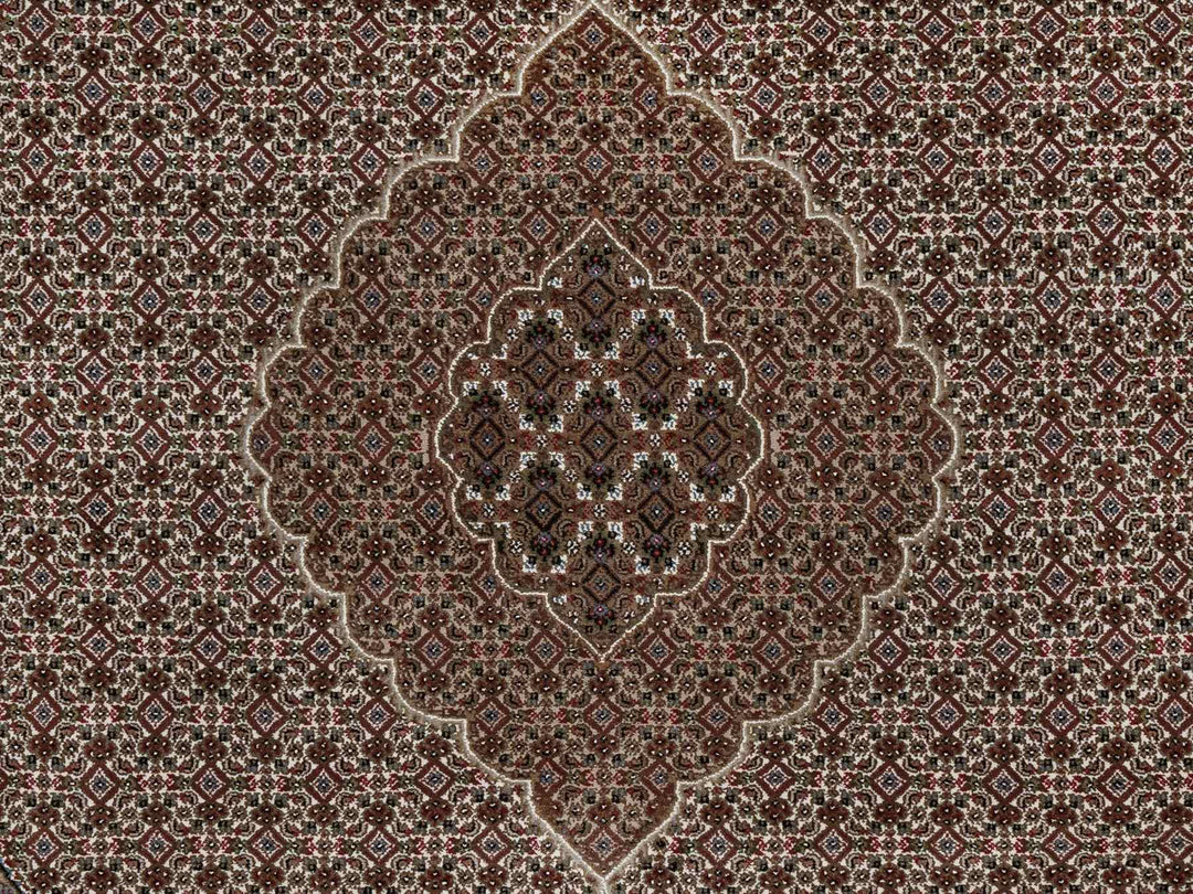 7'6" x 7'6" New Hand Knotted Ivory Wool Round Oriental Rug - MOA10291042