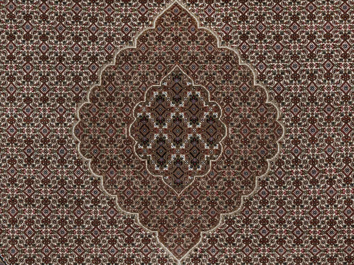 7'6" x 7'6" New Hand Knotted Ivory Wool Round Oriental Rug - MOA10291042