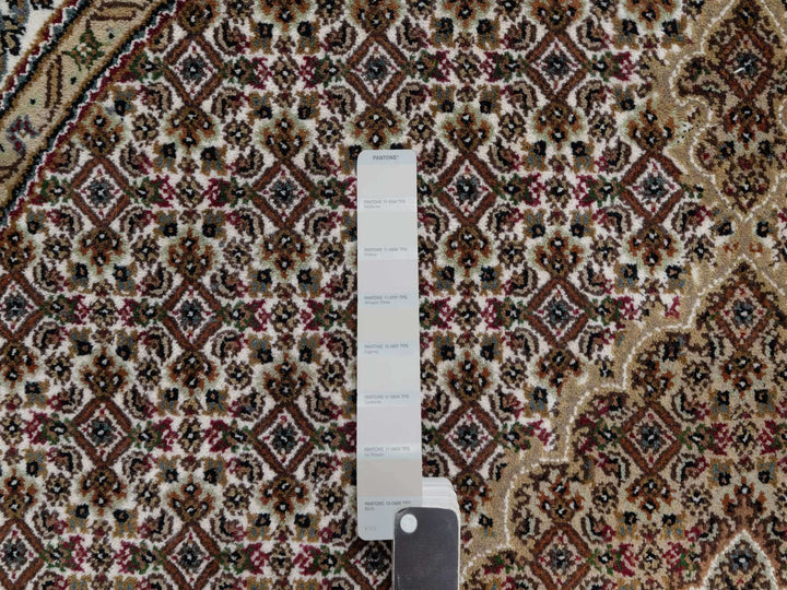 6'0" x 6'0" New Hand Knotted Ivory Wool Round Oriental Rug - MOA10291044