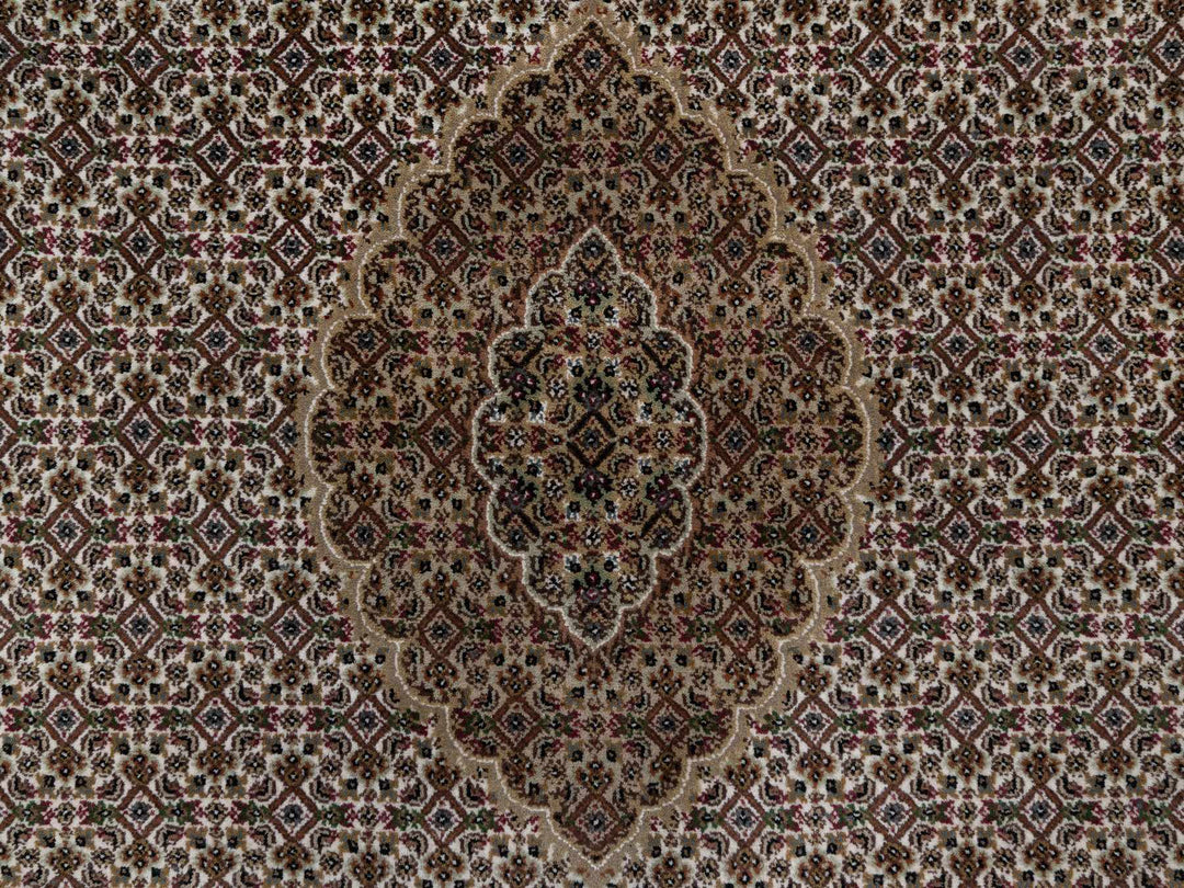 6'0" x 6'0" New Hand Knotted Ivory Wool Round Oriental Rug - MOA10291044