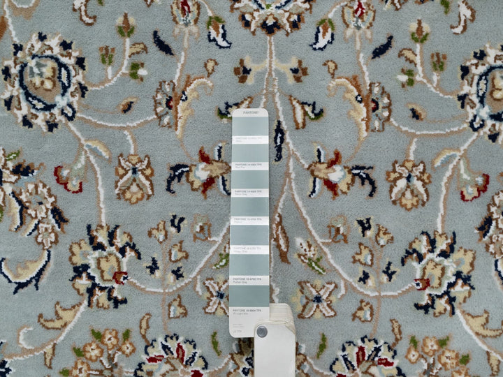 5'0" x 8'0" New Hand Knotted Blue Wool & Silk Rectangle Oriental Rug - MOA10291052
