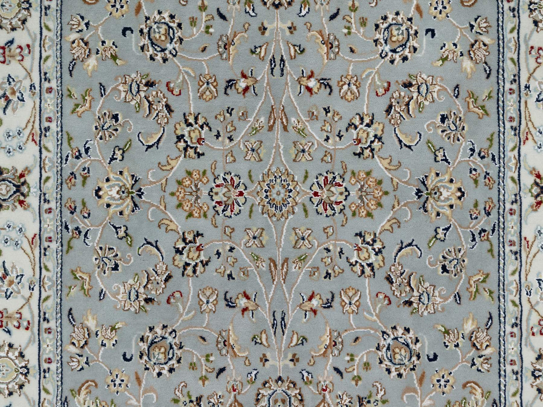 5'0" x 8'0" New Hand Knotted Blue Wool & Silk Rectangle Oriental Rug - MOA10291052