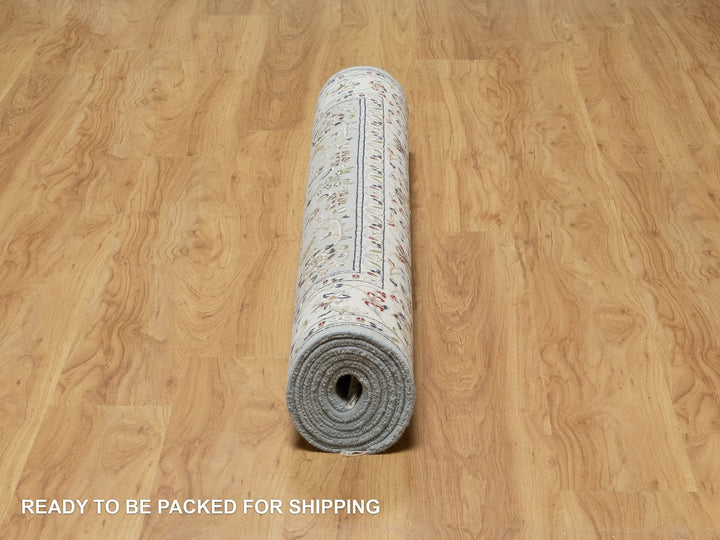 5'0" x 8'0" New Hand Knotted Blue Wool & Silk Rectangle Oriental Rug - MOA10291052