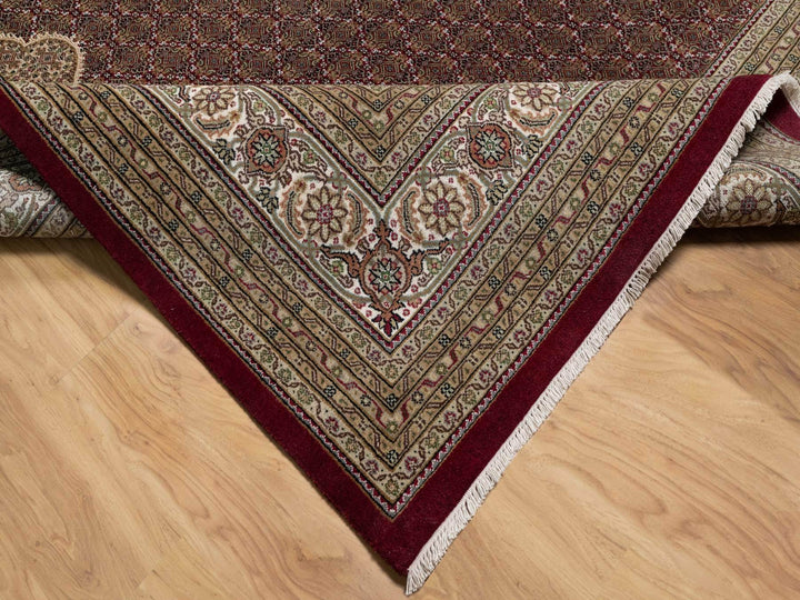 11'9" x 15'1" New Hand Knotted Red Wool Rectangle Oriental Rug - MOA10291060