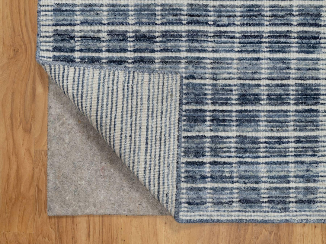 2'2" x 3'1" New Hand Loomed Blue Wool Rectangle Oriental Rug - MOA10291062
