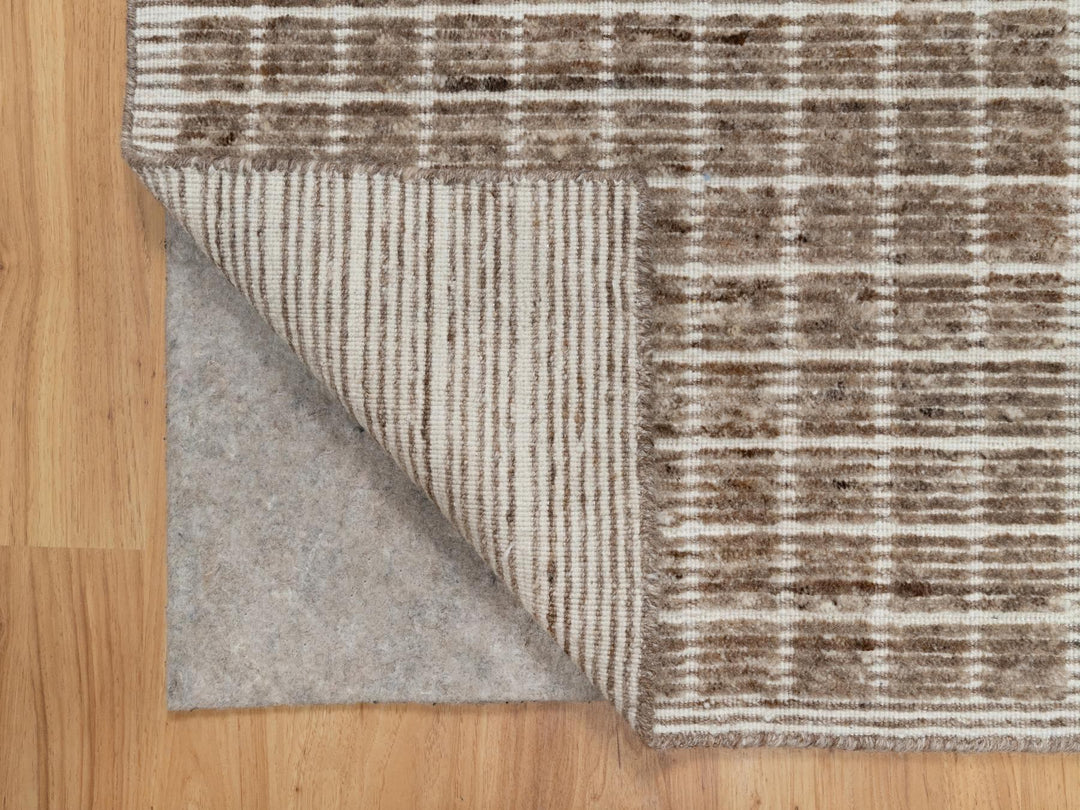 2'2" x 3'1" New Hand Loomed Brown Wool Rectangle Oriental Rug - MOA10291071
