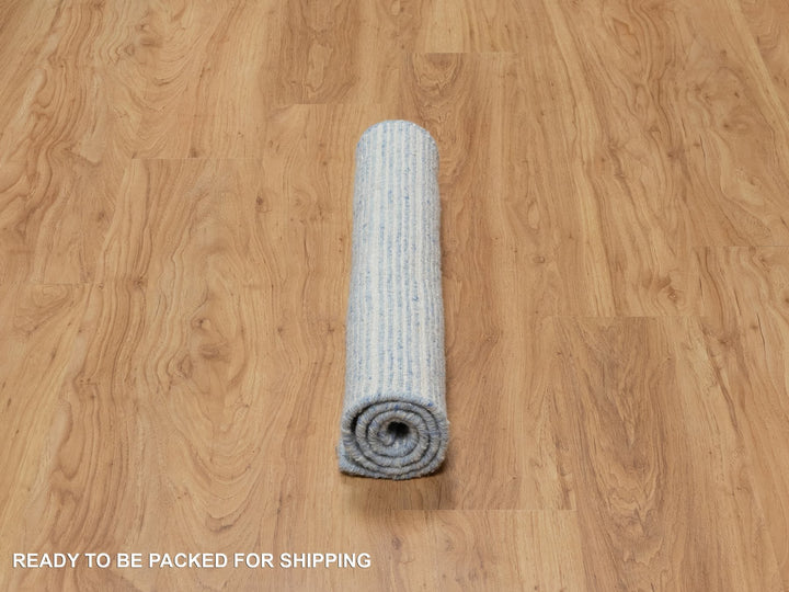 2'4" x 3'0" New Hand Loomed Blue Wool Rectangle Oriental Rug - MOA10291072