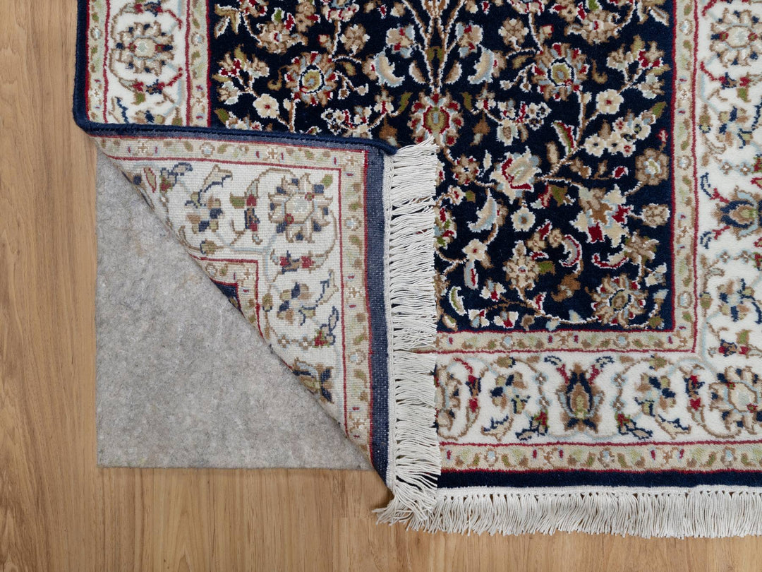 2'6" x 13'3" New Hand Knotted Blue Wool & Silk Runner Oriental Rug - MOA10291076