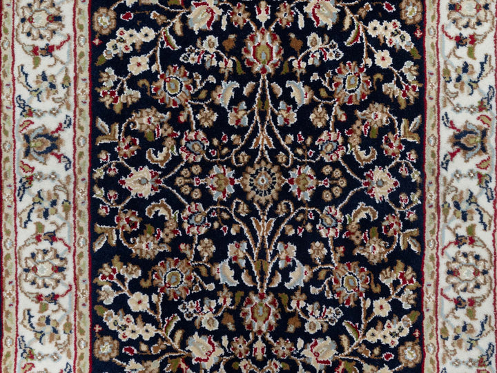 2'6" x 13'3" New Hand Knotted Blue Wool & Silk Runner Oriental Rug - MOA10291076