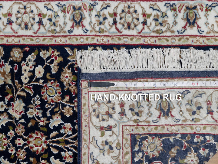 2'6" x 13'3" New Hand Knotted Blue Wool & Silk Runner Oriental Rug - MOA10291076