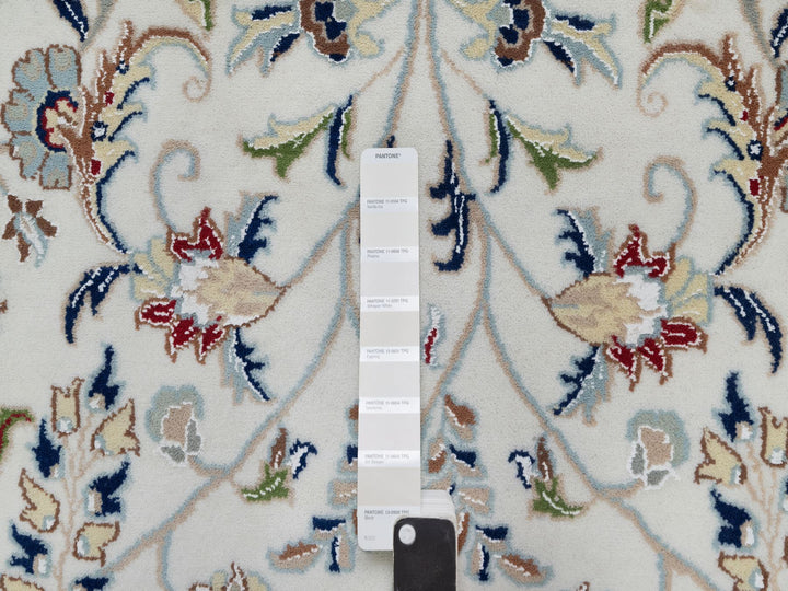 10'1" x 10'2" New Hand Knotted Ivory Wool & Silk Square Oriental Rug - MOA10291079