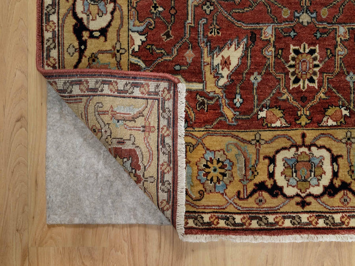 4'2" x 6'2" New Hand Knotted Red Wool Rectangle Oriental Rug - MOA10291080