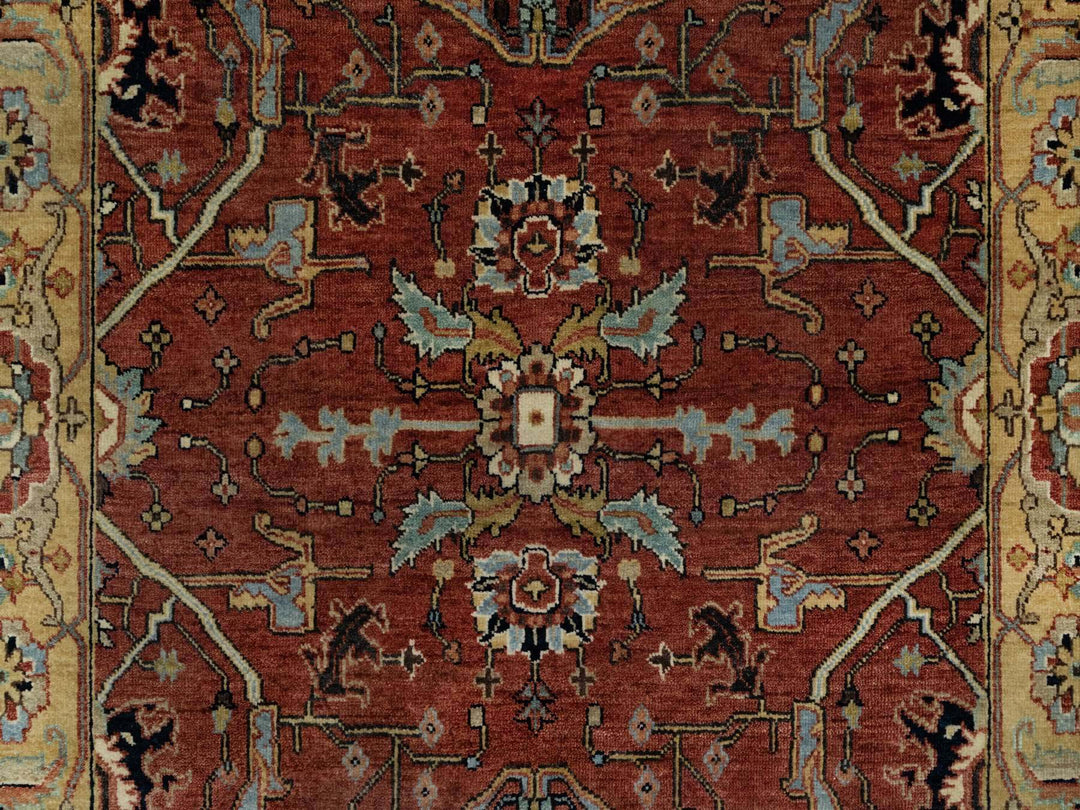 4'2" x 6'2" New Hand Knotted Red Wool Rectangle Oriental Rug - MOA10291080