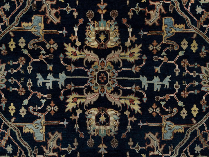 6'2" x 9'2" New Hand Knotted Blue Wool Rectangle Oriental Rug - MOA10291086