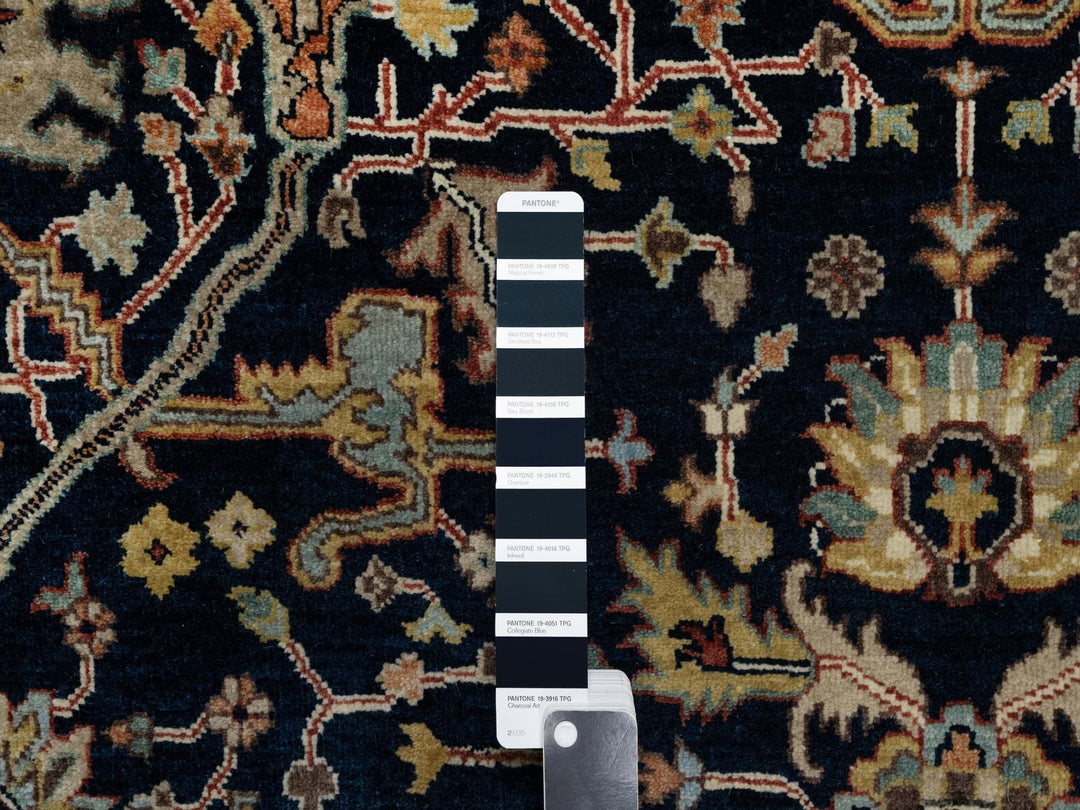 5'1" x 7'2" New Hand Knotted Blue Wool Rectangle Oriental Rug - MOA10291087